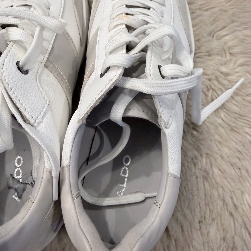 Aldo Gray and White Casual Sneakers - Picture 2 of 6